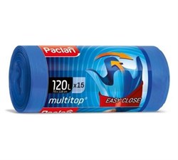 Мешки для мусора MULTI-TOP 120л  110х70см 15шт., (ПВД) - фото 8395894