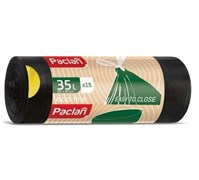 Мешки для мусора с тесьмой  ECO LINE  35л  15шт. (ПВД) (черный)